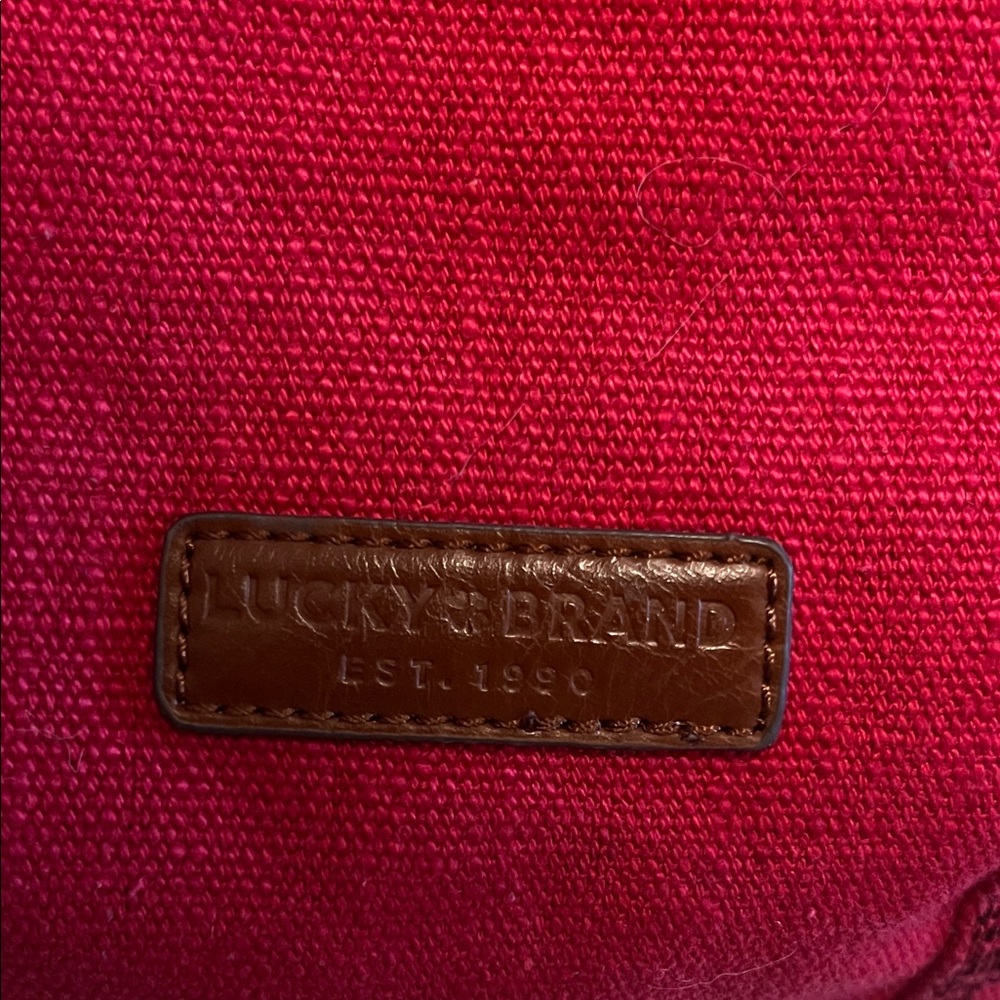 Lucky Brand Red Tote with Brown Straps - Picture 3 of 3